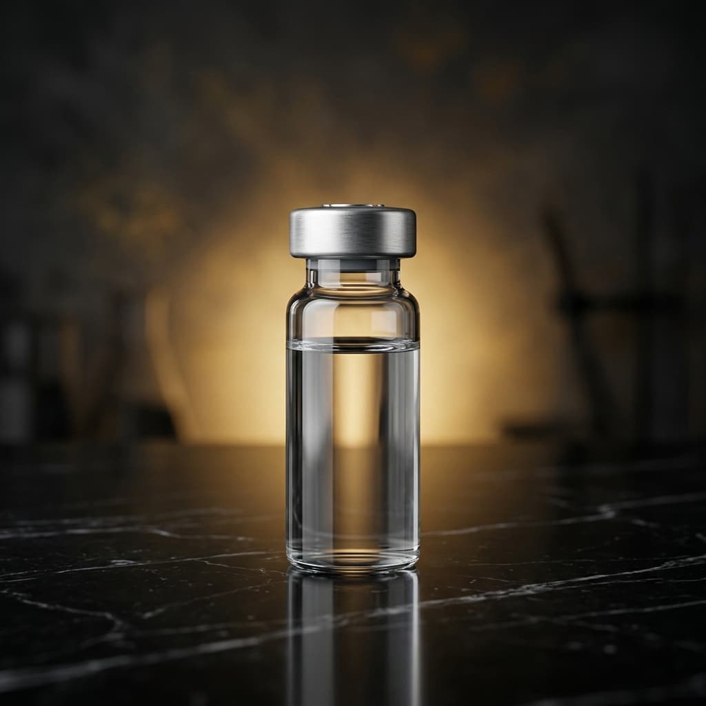 Reconstitution Solution – for Laboratory Use — sterile solution in a Lyra Vital research vial on black marble